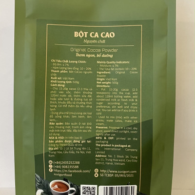 Bột Cacao nguyên chất 500g