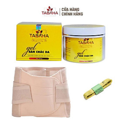 Kem tan mỡ TABAHA 250gr Kèm Đai nịt bụng định hình cao cấp 2 lớp và thước dây