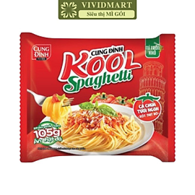 AFOTECH - Mì trộn Cung Đình Kool Spaghetti gói Xốt thịt bò cà chua, Mì ý sốt bò bằm Cung Đình Kool (105g/gói)