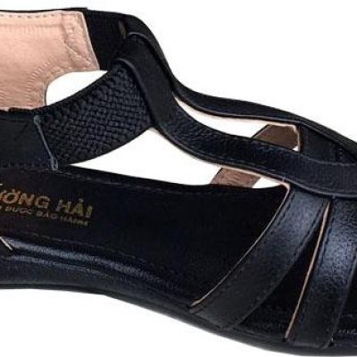 Giày sandal nữ Trường Hải đế cao 2.5cm quai dép da bò thật không nổ da đế cao su không trơn thời trang cao cấp SDN082