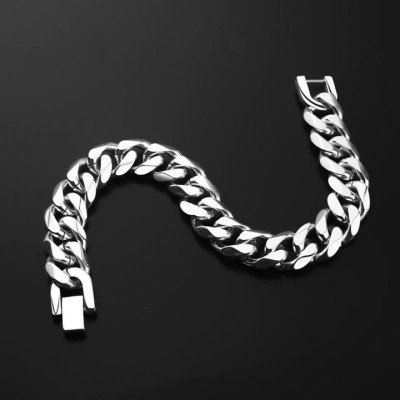 Lắc tay nam titan lặc đơn kiểu vác cạnh inox cao cấp rẻ đẹp khóa bộ cao cấp trangsucpt 13mm PTLTNA13