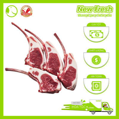Sườn Cừu Úc Có Xương Cắt Kiểu Pháp Cắt Lát - Khay 1Kg 