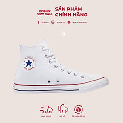 Chuck Taylor Classic White High | Giày Converse Vải Màu Trắng Cổ Cao M7650C