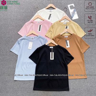 Áo thun nữ Hiền Trần BOUTIQUE nhiều màu sắc vải cotton cao cấp dáng suông trơn mặc mát, thấm hút mồ hôi cực tốt-AH01
