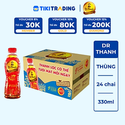 Thùng 24 chai Trà Thanh Nhiệt Dr Thanh chai PET 330 ml