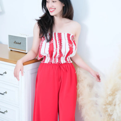 Áo ống LMcation Carol - Sọc Trắng Đỏ