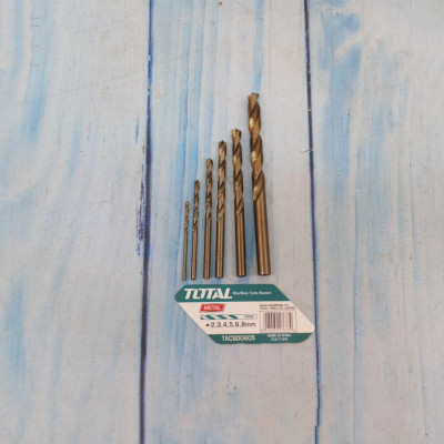 BỘ MŨI KHOAN KIM LOẠI HSS 6 CHI TIẾT 2-8MM TOTAL TACSD0605