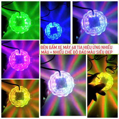 Áo Thun Nam Bộ Đèn Gầm 48 Tia Trang Trí Xe Máy, Ô Tô 12V-80V Cực Đẹp – Tự Động Đảo Màu, Mẫu Mới Cao Cấp