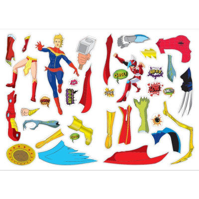 Sách - Super Heroes Siêu Anh Hùng - Dán Hình Sticker Trong Suốt - Tập 4 - Rèn Luyện IQ EQ CQ - Việt Thư