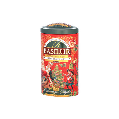 Trà Basilur - Hộp Quà Vintage Chào Năm Mới 100g (Hộp Thiếc)