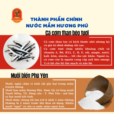 Nước mắm nhỉ cá cơm Hương Phú 40 độ đạm 300ML - Cốt Đặc Biệt - Hàng chính hãng