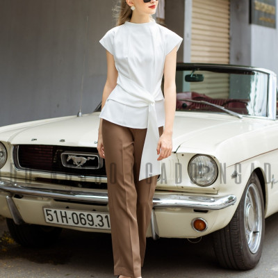 Quần nâu ống đứng NGADO , Quần công sở , quần đi làm , quần đi học