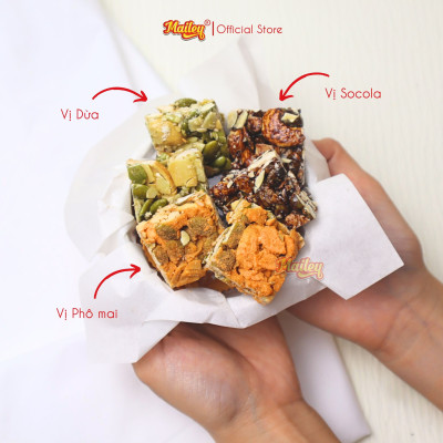 [COMBO 3 TÚI] Bánh hạt dinh dưỡng NUT BITES Mailey túi 96g - thơm ngon từ hạt tự nhiên và giàu dinh dưỡng