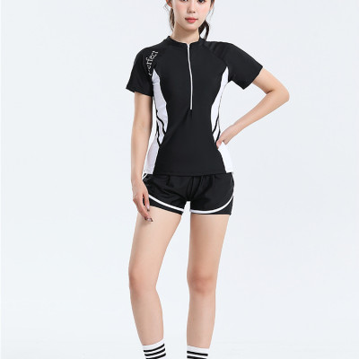 Đồ Bơi Nữ Rời Đùi Ngắn Tay Thanh Lịch