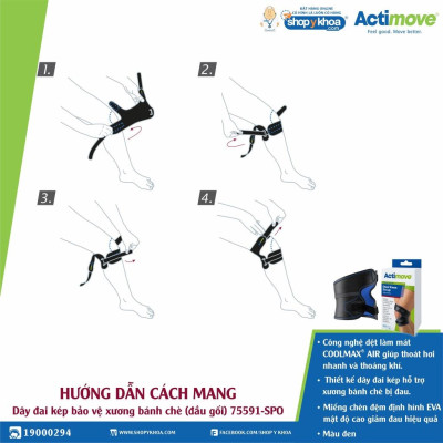 Dây đai kép bảo vệ xương bánh chè (đầu gối) 75591-SPO Actimove Dual Knee Strap