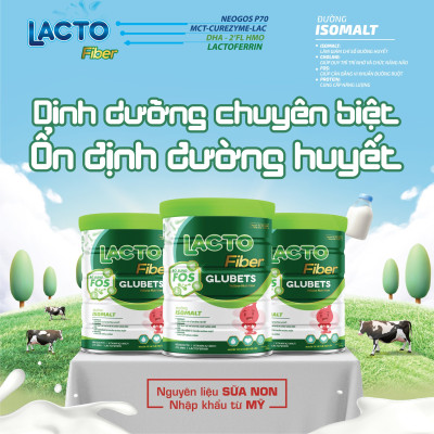 Sữa cho người tiểu đường Lacto Fiber Glubets 900g- Dễ tiêu hóa