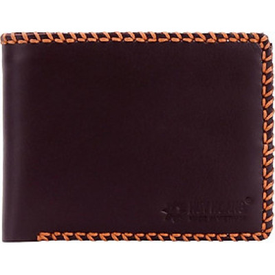 Ví nam da bò Huy Hoàng đan viền màu nâu HT2136