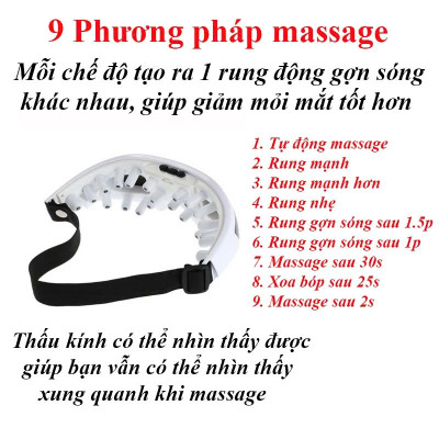 Kính Massage Thư Giãn Cho Mắt 9 Chế Độ Rung – Giảm Mỏi Mắt, Quầng Thâm, Hỗ Trợ Ngủ Ngon