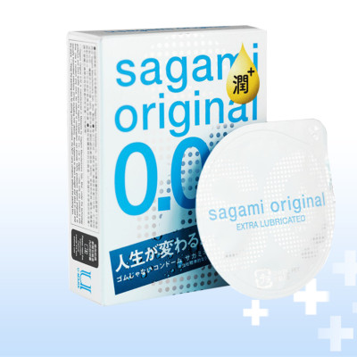 Bao cao su Sagami 002 Extra non latex siêu mỏng 002, size 55mm hộp 3 chiếc