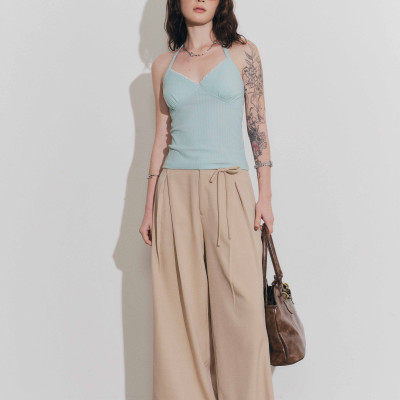 DOTTIE - Áo thun cổ yếm viền ren - Xanh ngọc - T1146