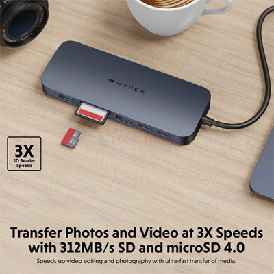 Cổng chuyển đổi HyperDrive Next 11-in-1 USB-C Dual Monitor Connectivity HD4006GL - Hàng chính hãng