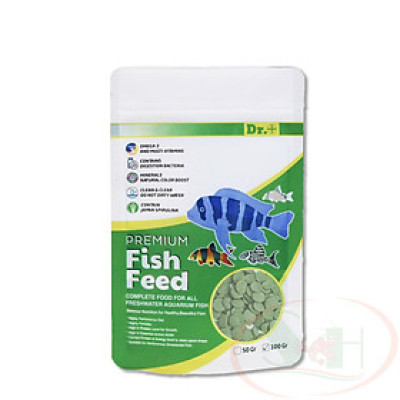 Thức ăn cá Dr+ Premium Spirulina Wafers viên tảo chìm tầng đáy bể cá tép thủy sinh