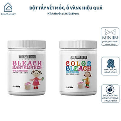 Bột Tẩy Vết Mốc, Ố Vàng Không Bay Màu - Tẩy Trắng Quần Áo Hiệu Quả, An Toàn Cho Bé - HÀNG CHÍNH HÃNG MINIIN