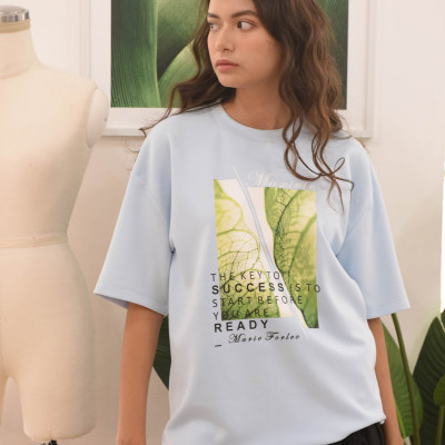 Áo Thun Nữ Thời Trang Oversize In Hình Lá Maxivic, La Mộc - AOTHUN2