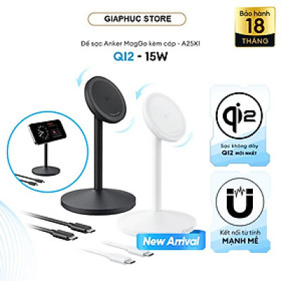 Đế sạc đứng Anker Maggo 1C 15W kèm cáp Type-C - Hàng Chính Hãng