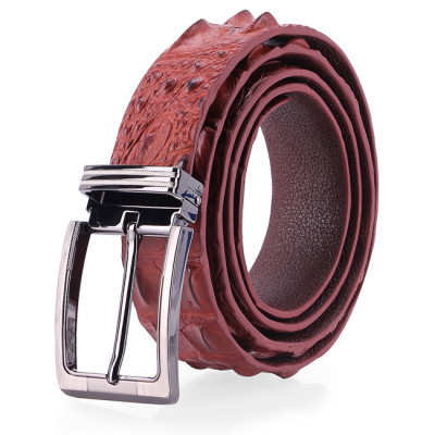 HP4219-4220-4739-4740 - Thắt lưng nam da cá sấu Huy Hoàng nguyên con 3,5P đầu kim màu đen, nâu đất, nâu đỏ