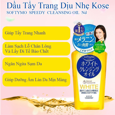 Dầu Tẩy Trang Dưỡng Trắng Da Kosé Softymo White Cleansing Oil NC 230 mL