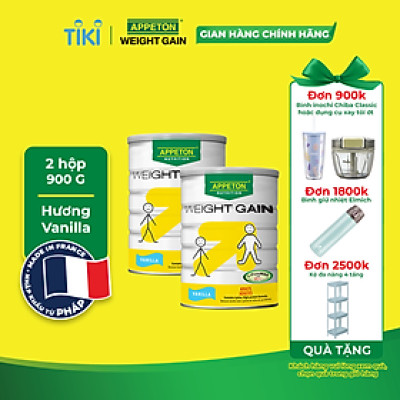 Combo 2 Sữa Appeton Weight Gain cho Người lớn hương Vanilla lon 900g