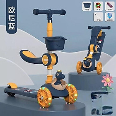 Xe Scooter KHÔNG NHẠC Cho Bé Hình khủng long, Bảo Hành 1 Đổi 1, Xe Trượt Scooter Cho Bé Chòi Chân KKA0122
