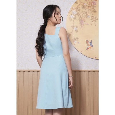 Đầm Lụa Crep Lệch Vai Xếp Ly Chéo Maxivic, La Mộc - LM012228