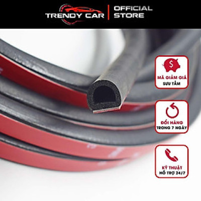 5 MÉT Gioăng cao su, ron cao su, gioăng chống ồn xe hơi chữ D (loại to KT 14x12mm) chống ồn, chống bụi