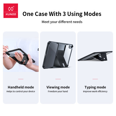 Ốp lưng dành cho iPad Mini 4 Mini 5 hiệu XUNDD có chân dựng, lưng trong viền màu chống ố, chống sốc, bảo vệ camera cao cấp - Hàng chính hãng