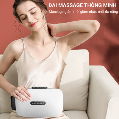 Máy massage bụng đa năng BM-B46 [BẢO HÀNH 12THÁNG] Tích hợp đá nóng HIMALAYA giúp tan mỡ bụng, chân, đùi