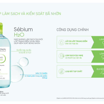 Nước tẩy trang dành cho da dầu, da mụn BIODERMA Sébium H2O 100ml
