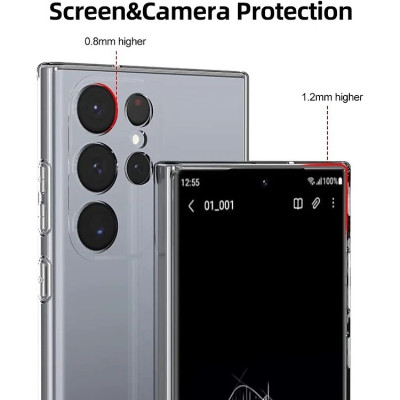 ốp lưng silicon cho Samsung Galaxy S24 Ultra / S24 Plus / S24 5G hiệu HOTCASE Clear Ultra thin - siêu mỏng 0.6mm, thiết kế trong suốt, chống trầy xước - Hàng nhập khẩu