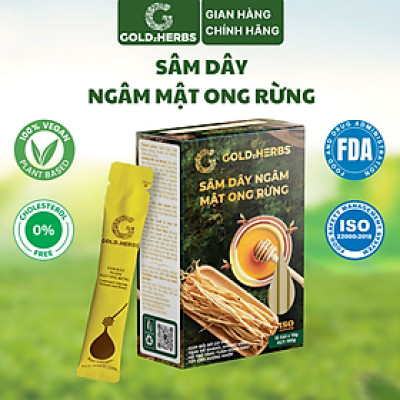 Sâm dây ngâm mật ong rừng GoldzHerbs, 100% mật ong nguyên chất – Hũ 300g/ Hộp 15 gói