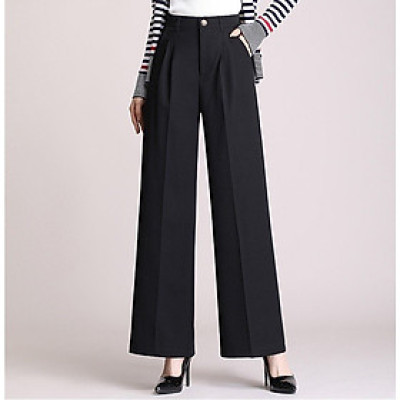 Quần tây nữ ống rộng vải tuyết mưa QT24