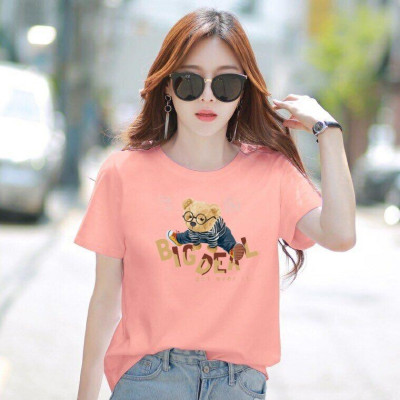 Áo thun nữ MXM cổ tròn form rộng in Gấu Big thun cotton 4 chiều từ 45-60kg ( ANU087 )