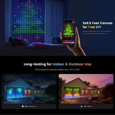 Đèn rèm trang trí Yeelight Curtain Light - 16 triệu màu, Đồng bộ nhạc, Nhiều hiệu ứng - Hàng chính hãng