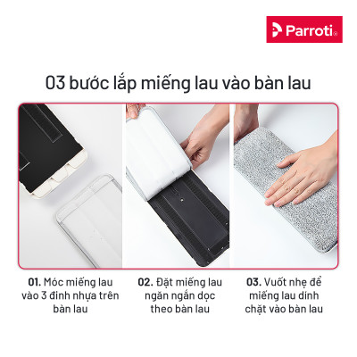 Combo 2 miếng lau thay thế cây lau nhà tự vắt công nghiệp bàn lau 50cm x 11cm - MG02