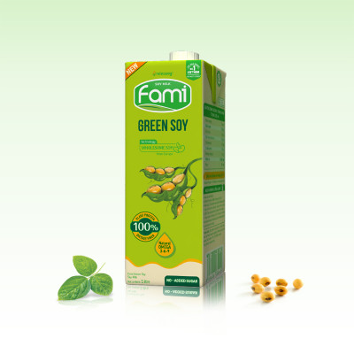 Thùng Vinasoy Fami Green soy không bổ sung đường hộp (10 hộp x 1 Lít)