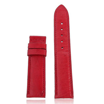 HC8445 - Dây đồng hồ Huy Hoàng da đà điểu da bụng size 22, 24, 26 màu đỏ