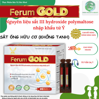 [TPBVSK] Ferum Gold - Giúp bổ sung sắt và acid folic cho cơ thể, hỗ trợ tạo hồng cầu và hạn chế tình trang thiếu máu do thiếu sắt