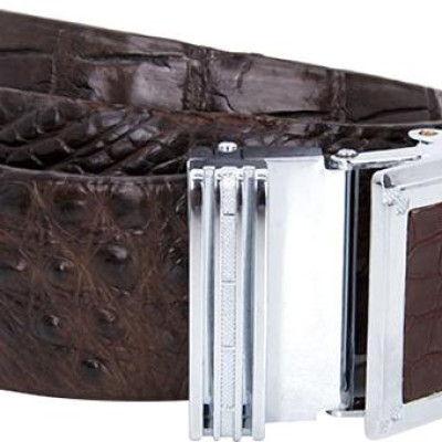 Thắt Lưng Nam Da Cá Sấu Gai Lưng Bản Lớn Huy Hoàng HT4227 - Nâu Đất