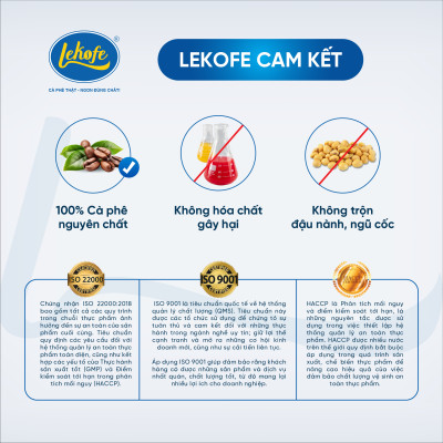 Cà phê rang xay Bình Minh Lekofe 100% Robusta Đắng đậm chát nhẹ Túi 1000gram