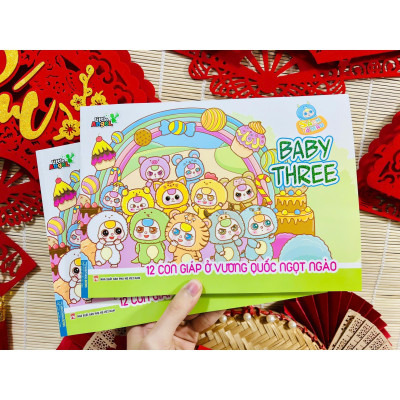 Sách Tô Màu - Baby Three 12 Con Giáp Ở Vương Quốc Ngọt Ngào - Minh Thắng